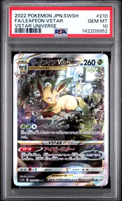 2022 POKEMON JPN SWORD & SHIELD VSTAR UNIVERSE FULL ART/LEAFEON VSTAR PSA 10 - Image 1