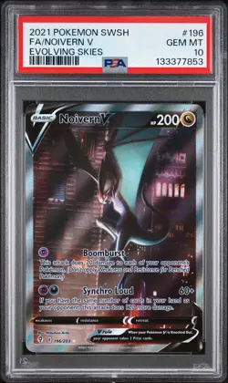 2021 POKEMON SWORD & SHIELD EVOLVING SKIES #196 FULL ART/NOIVERN V PSA 10 - Image 1