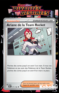 Carte Pokemon Ariane Team Rocket 171/182 EV10 Rivalites Destinees - Image 1