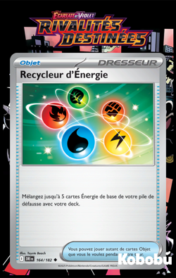 Carte Pokemon Recycleur d'Energie 164/182 EV10 Rivalites Destinees - Image 1