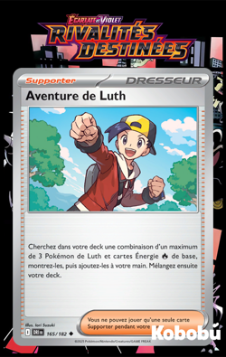 Carte Pokemon Aventure de Luth 165/182 EV10 Rivalites Destinees Ecarlate Violet - Image 1