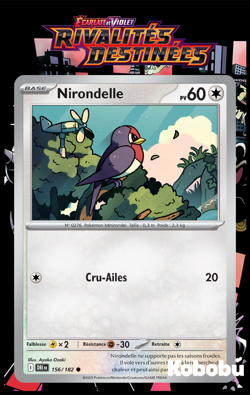 Carte Pokemon Nirondelle 156/182 EV10 Rivalites Destinees DRI Ecarlate Violet - Image 1