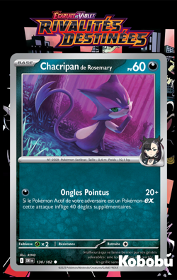 Carte Pokemon Chacripan 130/182 EV10 Rivalites Destinees DRI Ecarlate Violet - Image 1