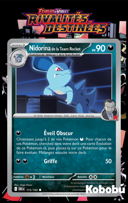 Carte Pokemon Nidorina 115/182 EV10 Rivalites Destinees DRI Ecarlate Violet - Image 1