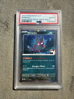 2024 POKEMON PLAY! POKEMON PRIZE PACK: SER 5 HOLO #121 MORPEKO PSA 10 - Image 1