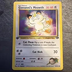 Giovanni's Meowth 1st Ed 74/132 Common WOTC Gym challenge Pokemon - Image 1