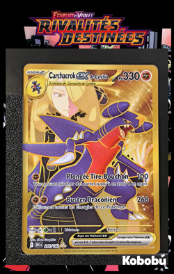 Carte Pokemon Carchacrok EX De Cynthia 241/182 Gold EV10 Rivalites Destinees DRI - Image 1