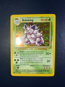 Pokemon TCG Nidoking Holo 11/102 Base Set Unlimited Holo Rare, German Edition - Image 1