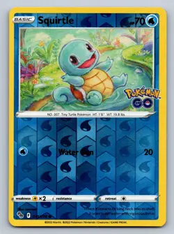 Squirtle Pokemon GO 015/078 C NM Reverse Holo Pokemon - Image 1