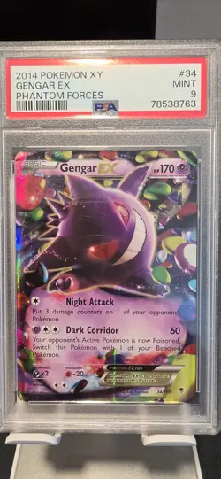 Gengar EX 34/119 Pokemon XY Phantom Forces 34 MINT PSA 9 - Image 1