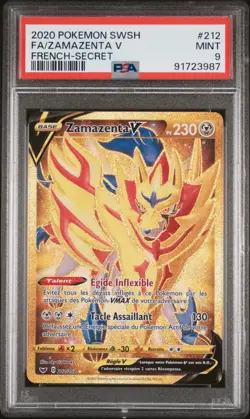 Carte Pokemon Zamazenta V 212/202 PSA 9 Epee Et Bouclier FR ! - Image 1