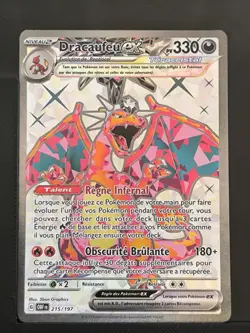 Carte Pokemon Dracaufeu EX 215/197 EV3 Flammes Obsidiennes OBF - Image 2