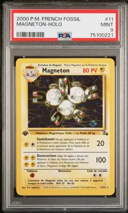 Carte Pokemon Magneton 11/62 PSA 9 Edition 1 POP 6 Fossile Wizards FR - Image 1