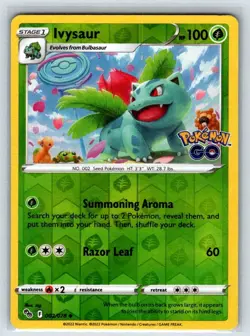 Ivysaur 002/078 Pokemon GO Reverse Holo NM - Image 1