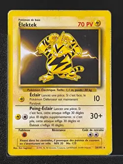 Carte Pokemon Elektek 20/102 Unlimited Ed 2 Set De Base Wizards FR - Image 1