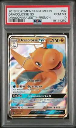 Carte Pokemon Dracolosse GX 37/70 PSA 10 POP 3 !Majeste Des Dragons Soleil Lune - Image 1