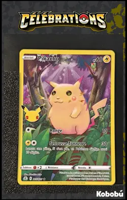Carte Pokemon Pikachu 005/025 EB7.5 Celebrations 25 ans epee et bouclier 2 - Image 1