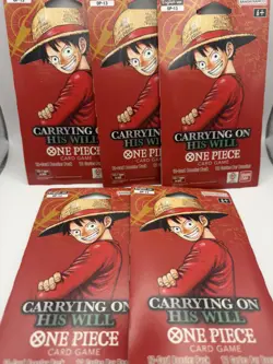 One Piece OP-13 Carrying on His Will Sleeved Booster Packs LOT 5 ENGLISH Sealed - Image 1