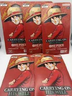 One Piece OP-13 Carrying on His Will Sleeved Booster Packs LOT 5 ENGLISH Sealed - Image 3