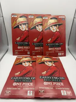 One Piece OP-13 Carrying on His Will Sleeved Booster Packs LOT 5 ENGLISH Sealed - Image 5