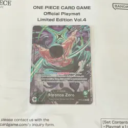 ONE PIECE OFFICIAL PLAYMAT LIMITED EDITION VOL 4 RORONOA ZORO OP12-020 SEALED - Image 2