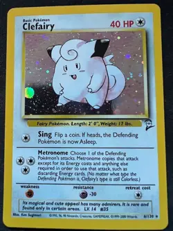 POKEMON HOLO FOIL CLEFAIRY BASE SET 2 CARD - Image 1