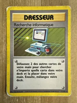 Computer Search 71/102 Base Set Unlimited Rare Pokemon Card WOTC FRENCH DAMAGED - Image 1