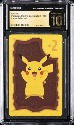 2022 POKEMON PLAYING CARDS - KOREAN PAPER SAFARI #-2 PIKACHU CGC 10 PRISTINE - Image 1