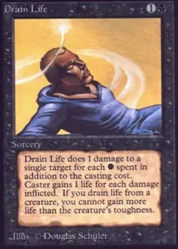1x Drain Life Heavy Play, English 2nd Edition Unlimited MTG Magic - Image 1
