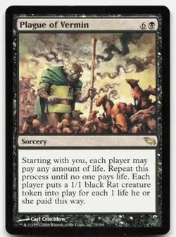 Plague of Vermin 73 Rare Shadowmoor Magic: The Gathering Near Mint - Image 1