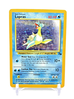 Pokemon Lapras 10/62 Fossil Holo Unlimited MP Trading Card TCG - Image 1