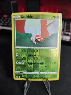 Grubbin 018/264 Reverse Holo Adorable Asako Ito Crocheted Art Pokemon Card - Image 1