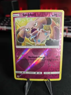 Snubbull (Reverse Holo) SM Base Set 90/149 Tomokazu Komiya Pokemon Card NM - Image 1