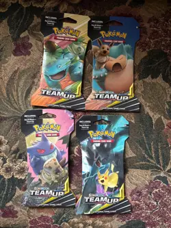 Pokemon Sun & Moon Team Game Cards all 4 art collection - Image 1