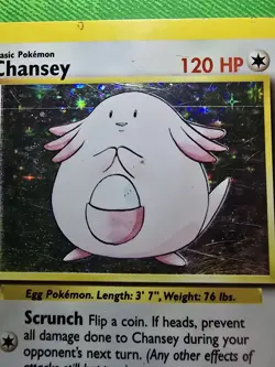 1999 POKEMON TCG BASE SET 3/102 CHANSEY UNLIMITED HOLO RARE [HP] - Image 2