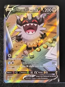 Carte Pokemon Berserkatt De Galar V 184/196 EB11 Origine Perdue Epee Et Bouclier - Image 1