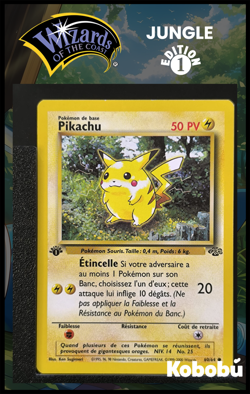 Carte Pokemon Pikachu 60/64 Edition 1 Ed 1 Jungle Wizards FRA - Image 1