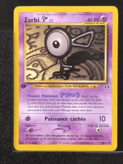 Carte Pokemon Zarbi F 48/75 Edition 1 Ed 1 Neo Discovery Wizards FR - Image 2