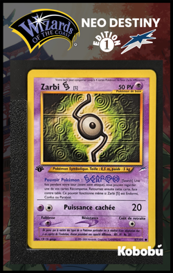 Carte Pokemon Zarbi S 87/105 Edition 1 Ed 1 Neo Destiny Wizards FR - Image 1
