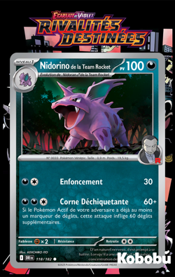 Carte Pokemon Nidorino 118/182 EV10 Rivalites Destinees DRI Ecarlate Violet - Image 1