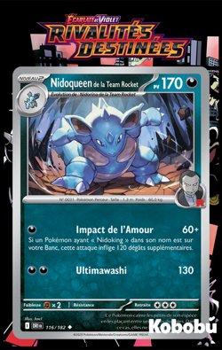 Carte Pokemon Nidoqueen 116/182 EV10 Rivalites Destinees DRI Ecarlate Violet - Image 1