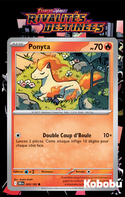 Carte Pokemon Ponyta 029/182 EV10 Rivalites Destinees DRI Ecarlate Violet - Image 1