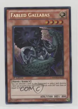 Fabled Gallabas 1st Ed. YuGiOh Hidden Arsenal 2 #HA02-EN033 2010 - Image 1