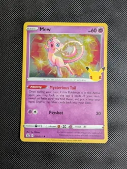 Pokemon TCG Mew 011/025 Holo 25th Anniversary Celebrations NM/LP - Image 1