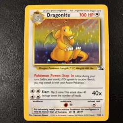 Dragonite 4/62 Fossil Unlimited Non-Holo Rare Pokemon Card WOTC Vintage LP - Image 1