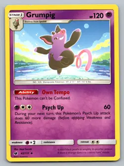 Pokemon TCG SM - Crimson Invasion Grumpig 42/111 - Image 1