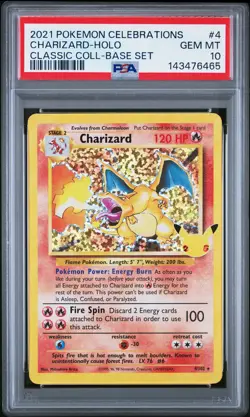 2021 POKEMON CELEBRATIONS CLASSIC COLLECTION #4 CHARIZARD-HOLO PSA 10 - Image 1