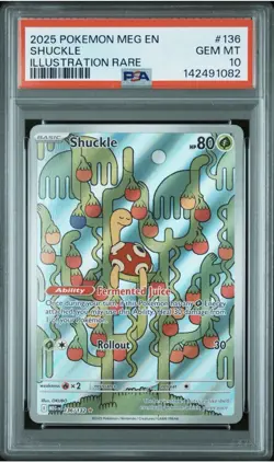 Pokemon Shuckle Me01: Mega Evolution 136/132 Illustration Rare Holo PSA 10 2025 - Image 1