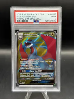 2018 POKEMON SM BLACK STAR PROMO #SM139 FULL ART/SALAMENCE GX PSA 9 - Image 1