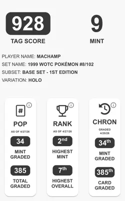 1999 WOTC Pokemon Base Set 1st Edition Machamp Holo #8 - Image 4